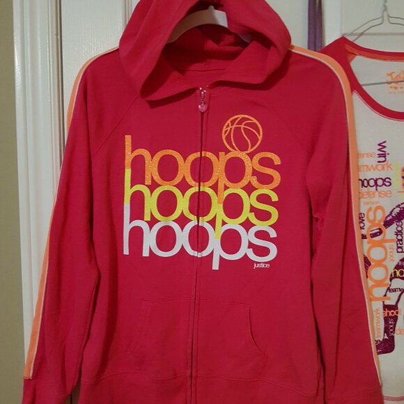 Justice Girls Sparkly Hooded Sweatshirt, Shirt and Sweatpants Set ~ Size 14/16 ~ - Picture 3 of 5